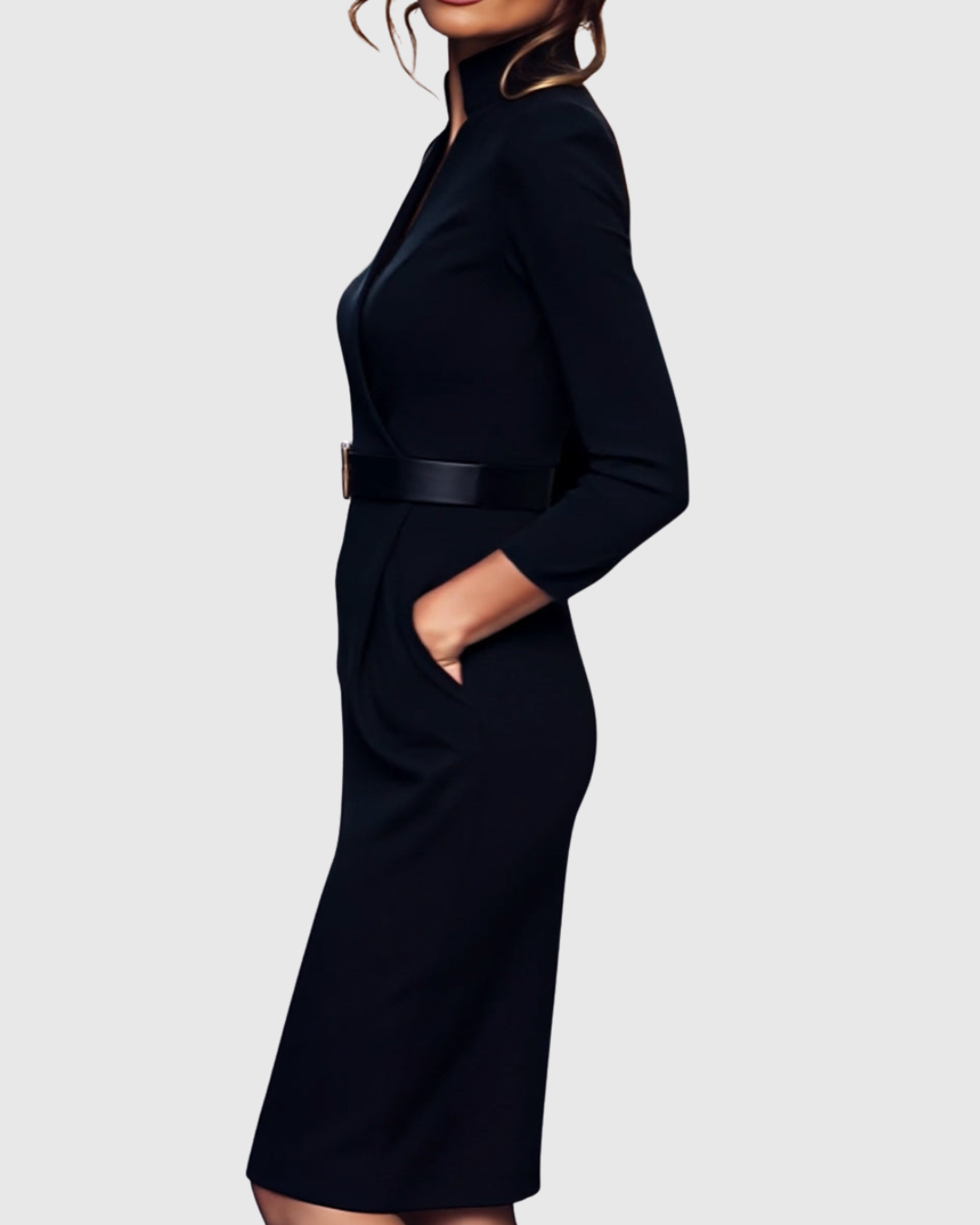 Deneen | Mock Wrap Midi Dress