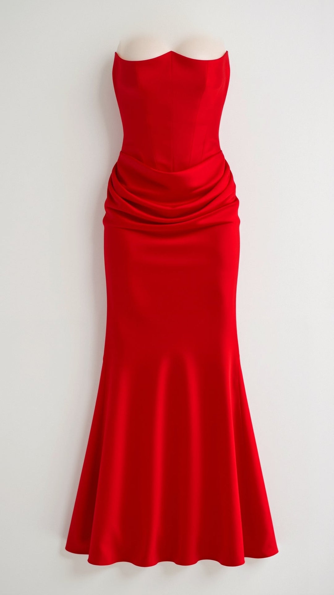 Lyra | Strapless Satin Corset Maxi Dress