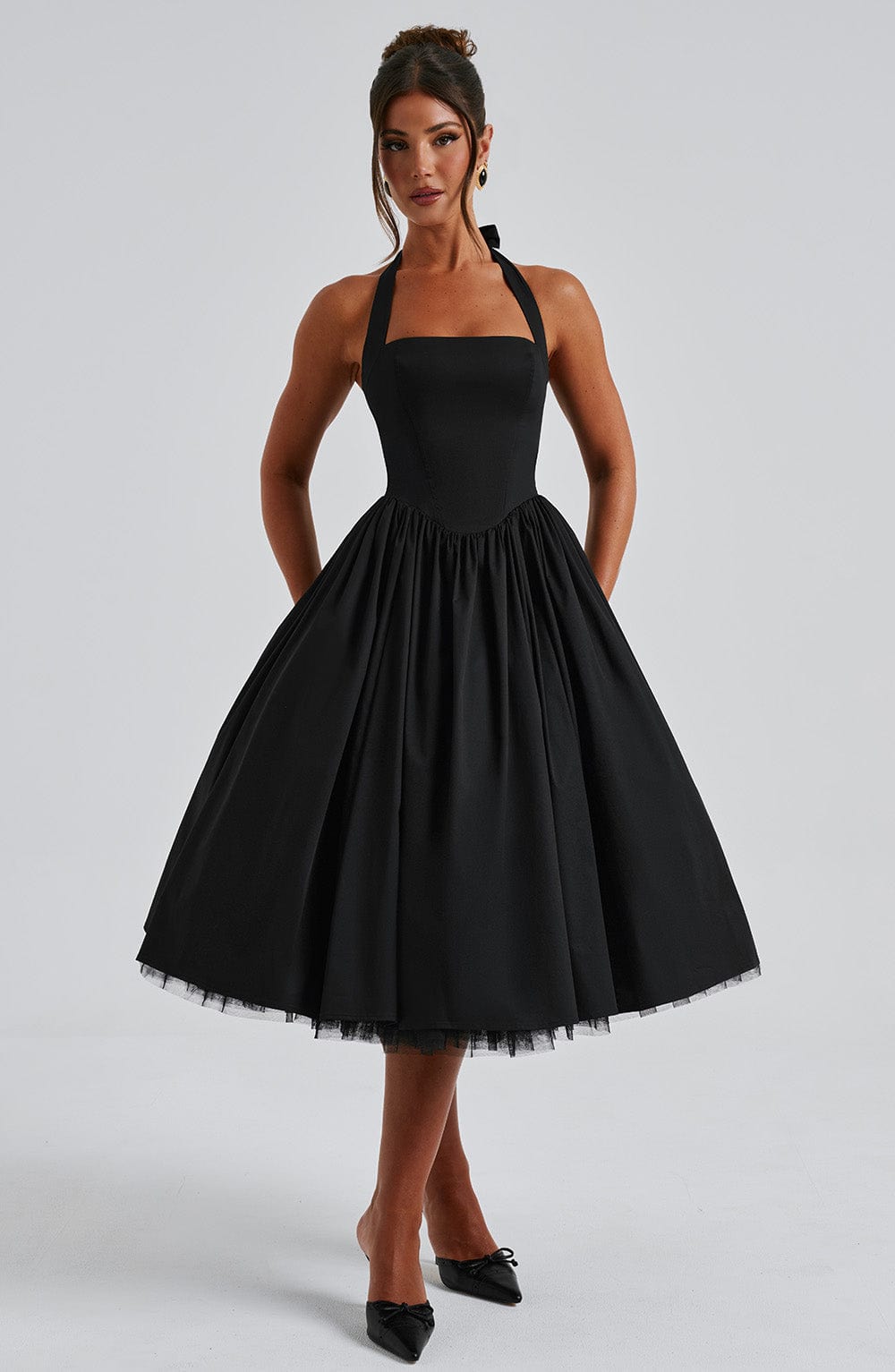 Eleanor | Halter Midi Elegant Dress