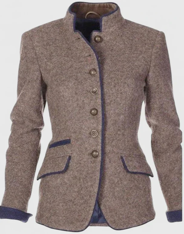 Eileen | Stand Collar Tailored Wool Cardigan