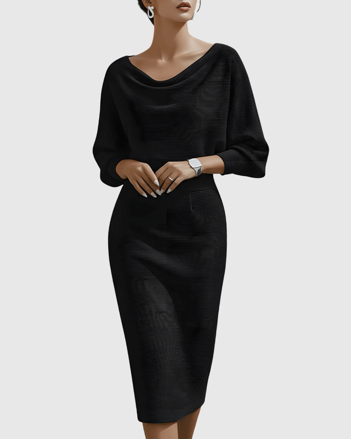 Daniela | Draped Batwing Midi Dress