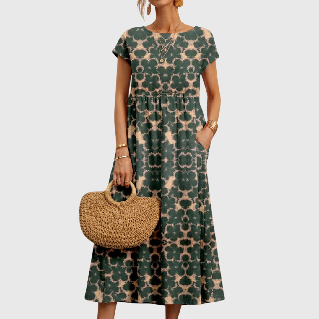 Romina | Floral Empire Waist Midi Dress