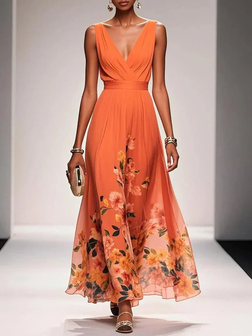 Alecia | Floral Print Midi Dress