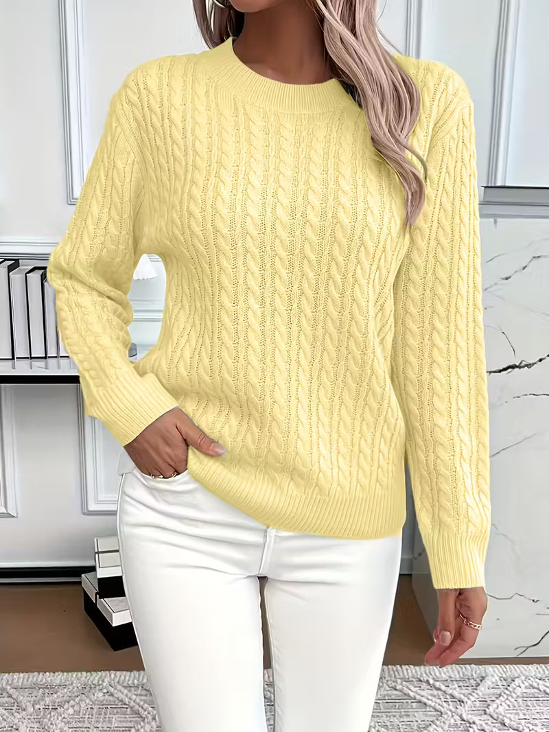 Eulalia | Cable Knit Sweater with Crew Neck