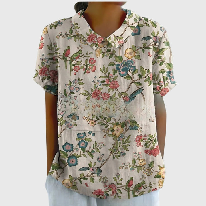 Morag | Floral Print Blouse with Collar