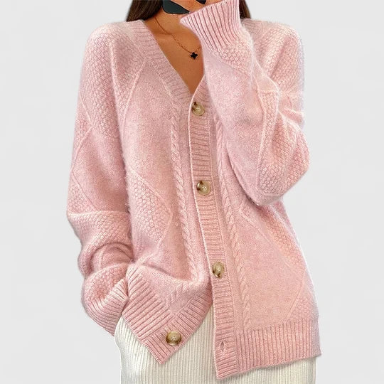 Ellie | Cable Knit Cardigan with Buttons