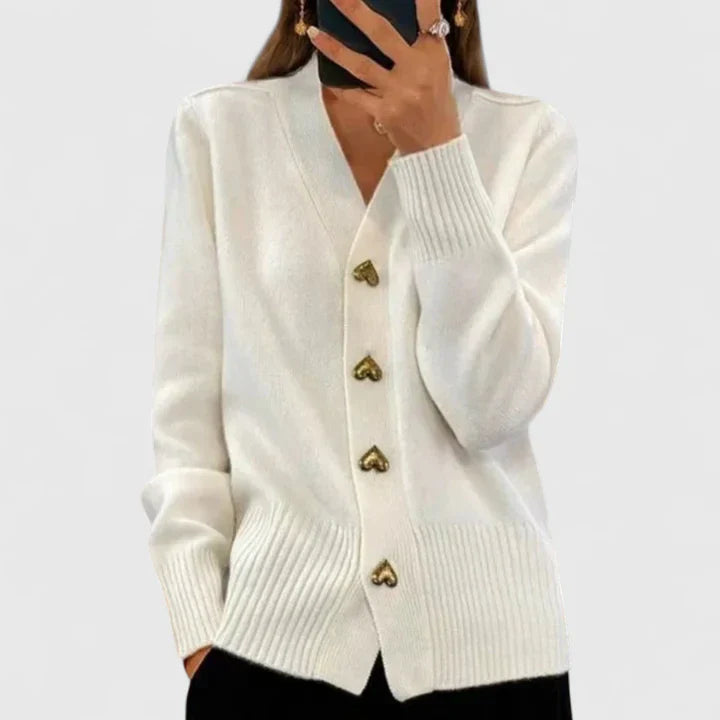 Lana | Heart Button Knit Cardigan