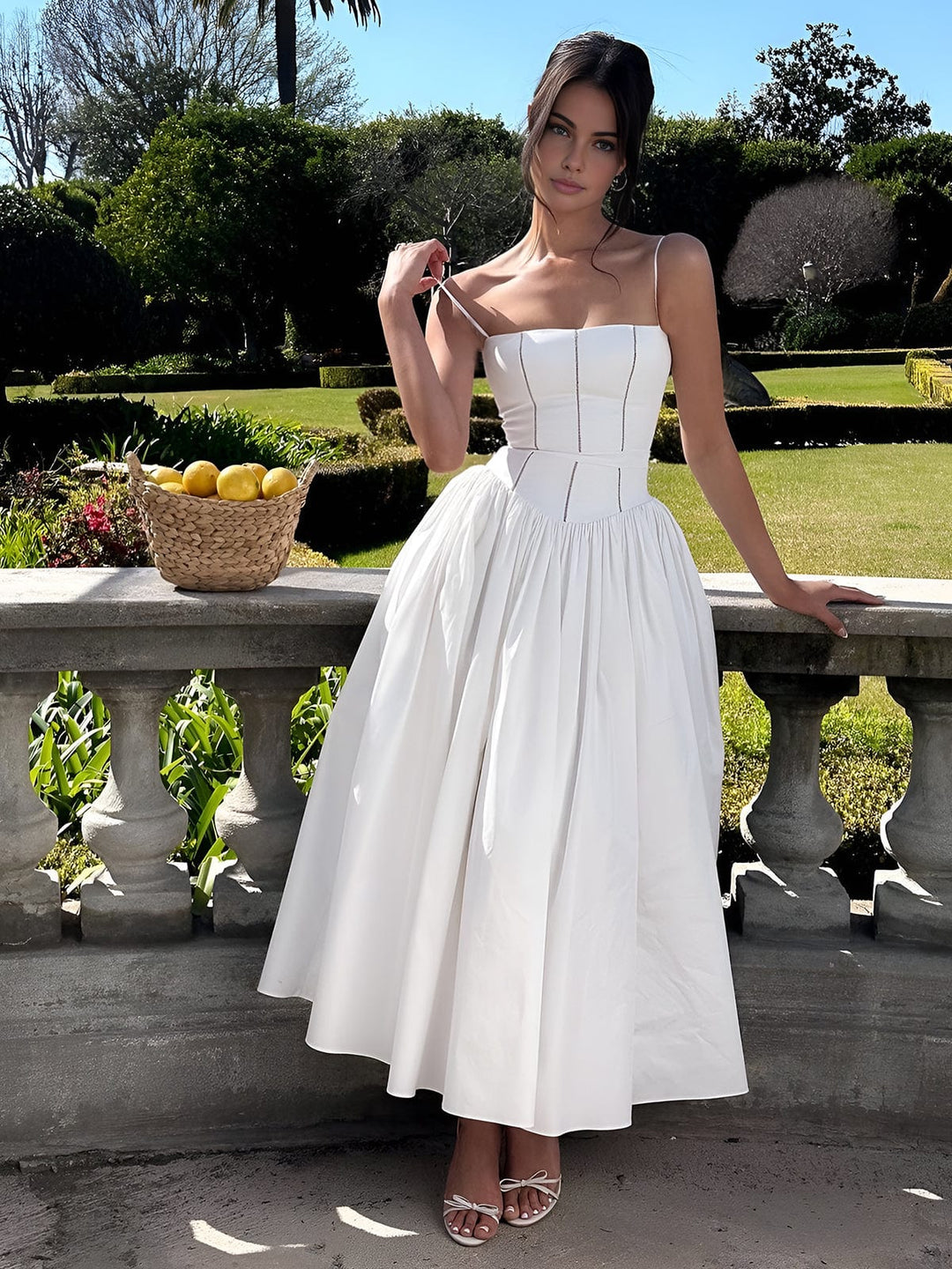 Claribel | Elegant Corset Midi Dress