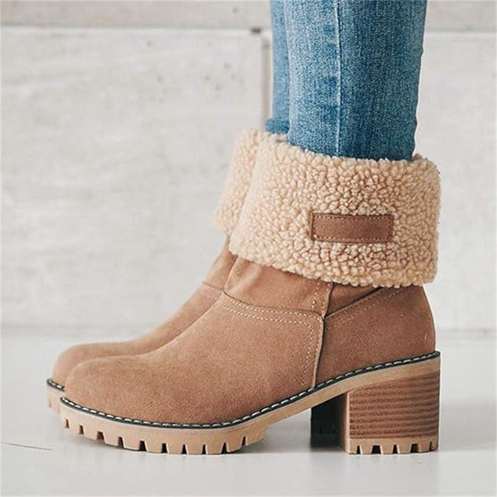 Dorine | Cuffed Ankle Boots Block Heel