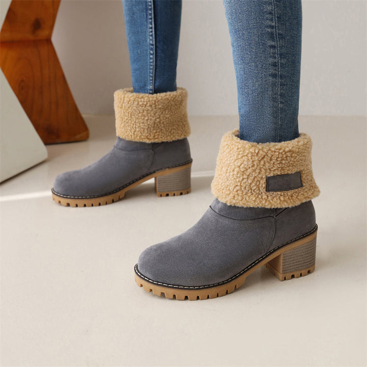 Dorine | Cuffed Ankle Boots Block Heel