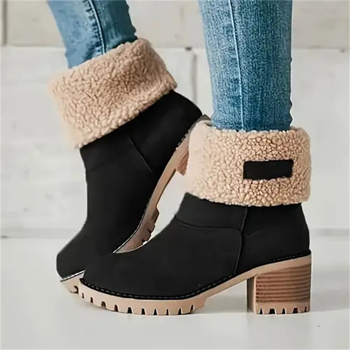 Dorine | Cuffed Ankle Boots Block Heel