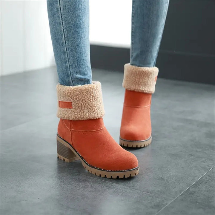 Dorine | Cuffed Ankle Boots Block Heel