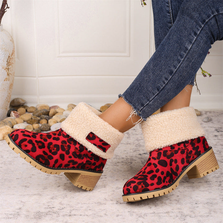 Dorine | Cuffed Ankle Boots Block Heel