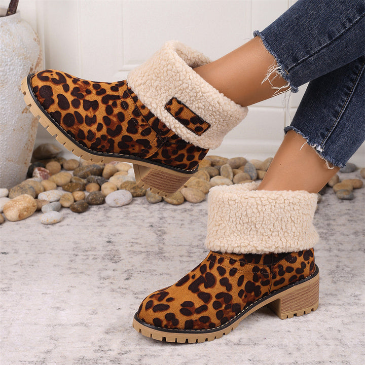 Dorine | Cuffed Ankle Boots Block Heel
