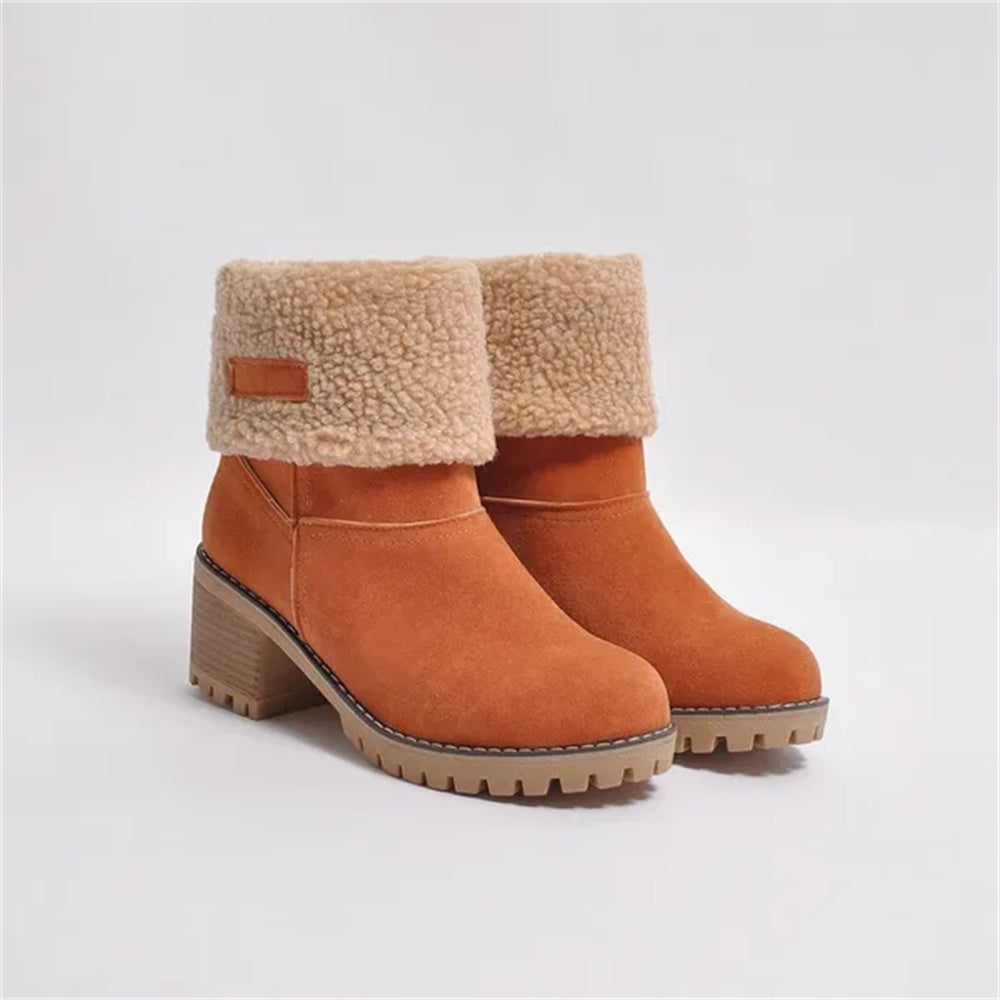 Dorine | Cuffed Ankle Boots Block Heel