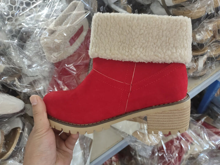 Dorine | Cuffed Ankle Boots Block Heel