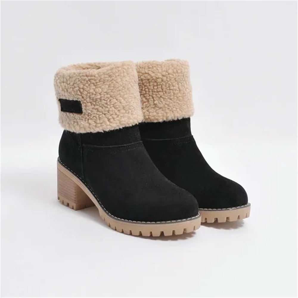 Dorine | Cuffed Ankle Boots Block Heel