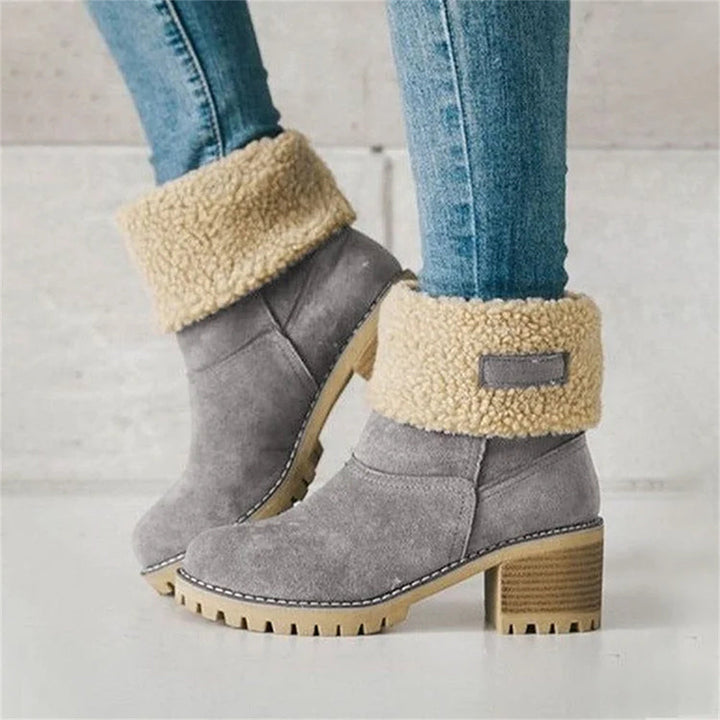 Dorine | Cuffed Ankle Boots Block Heel