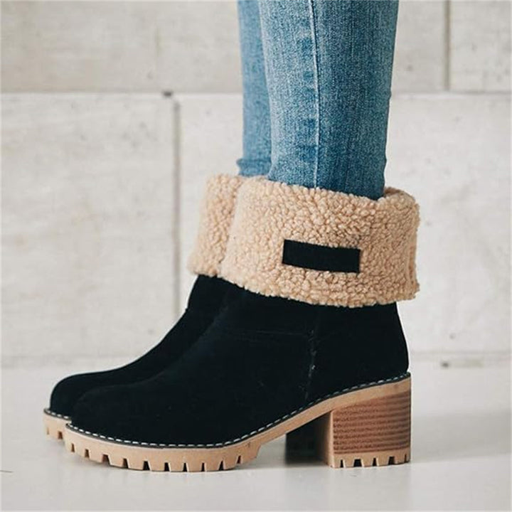 Dorine | Cuffed Ankle Boots Block Heel