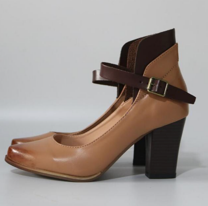 Thomasina | Block Heel Ankle Strap Pumps