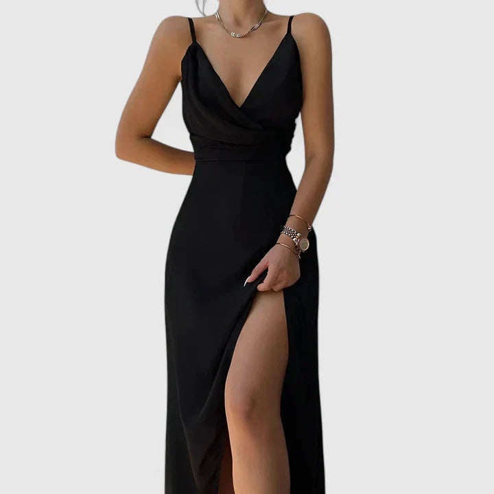 Tatum | Satin Slip Dress with Thigh Slit