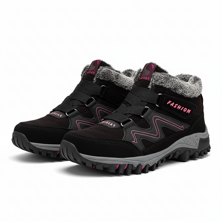 Hilda | Fleece-Lined Faux Fur Boots with Strap