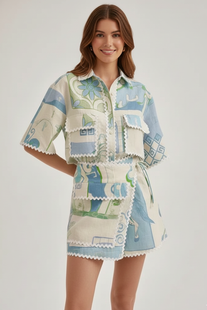 Denna | Patchwork Set With Shorts