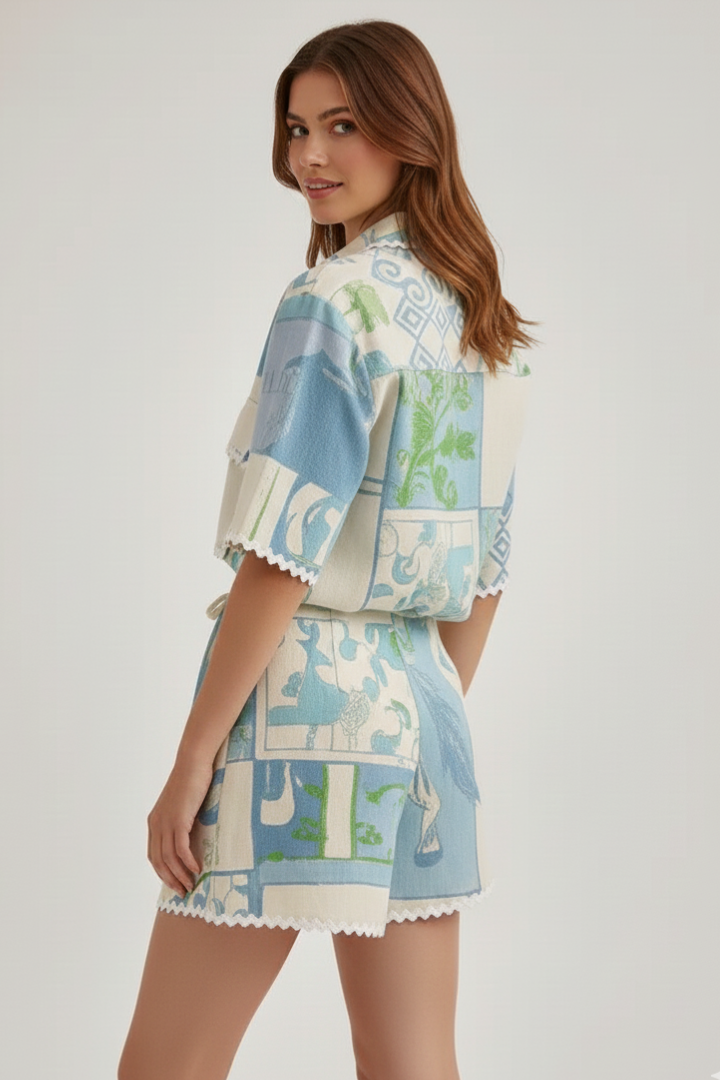 Denna | Patchwork Set With Shorts