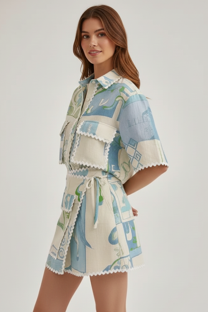Denna | Patchwork Set With Shorts