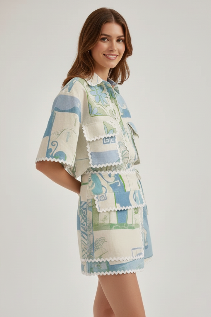 Denna | Patchwork Set With Shorts