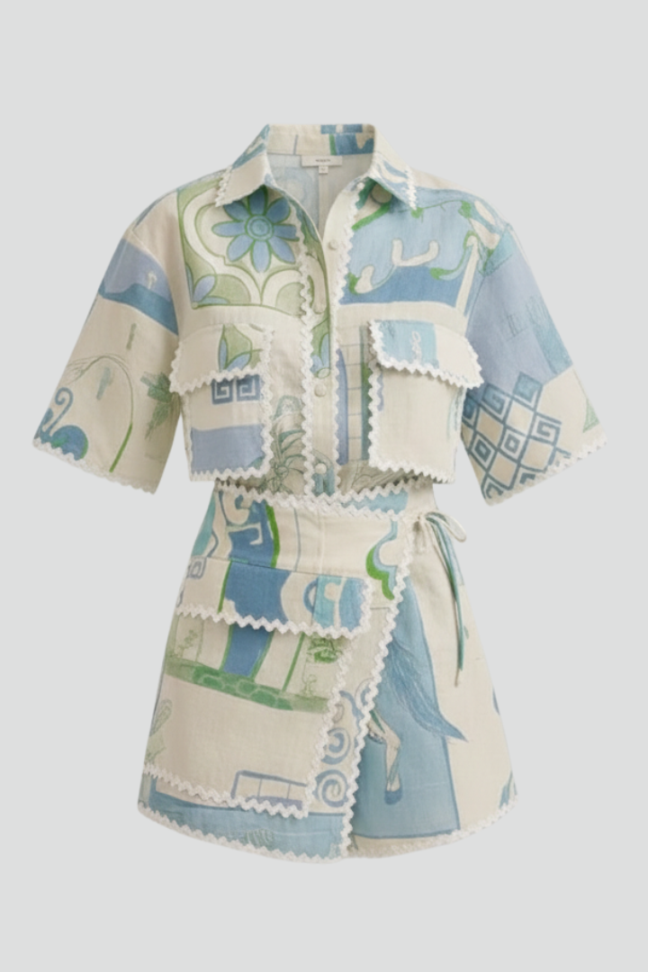 Denna | Patchwork Set With Shorts