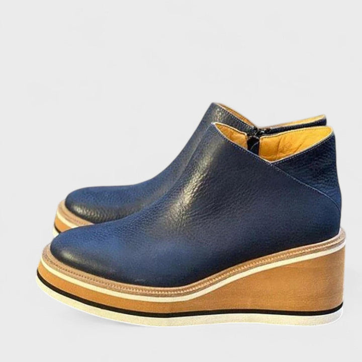 Gabriela | Platform Wedge Ankle Boots with Zip