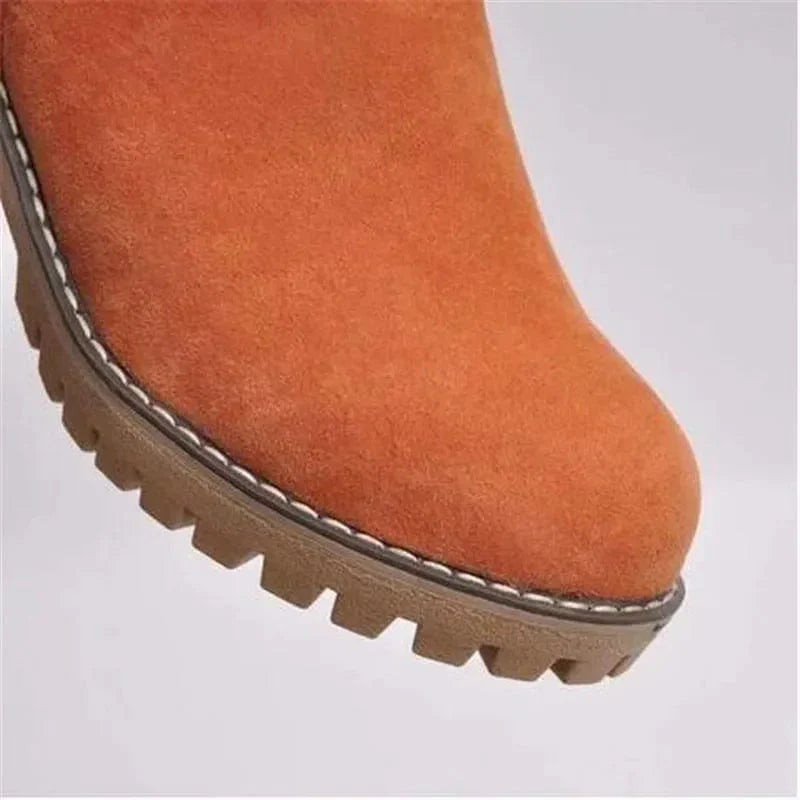 Lavinia | Fleece Cuff Faux Fur Boots with Heel