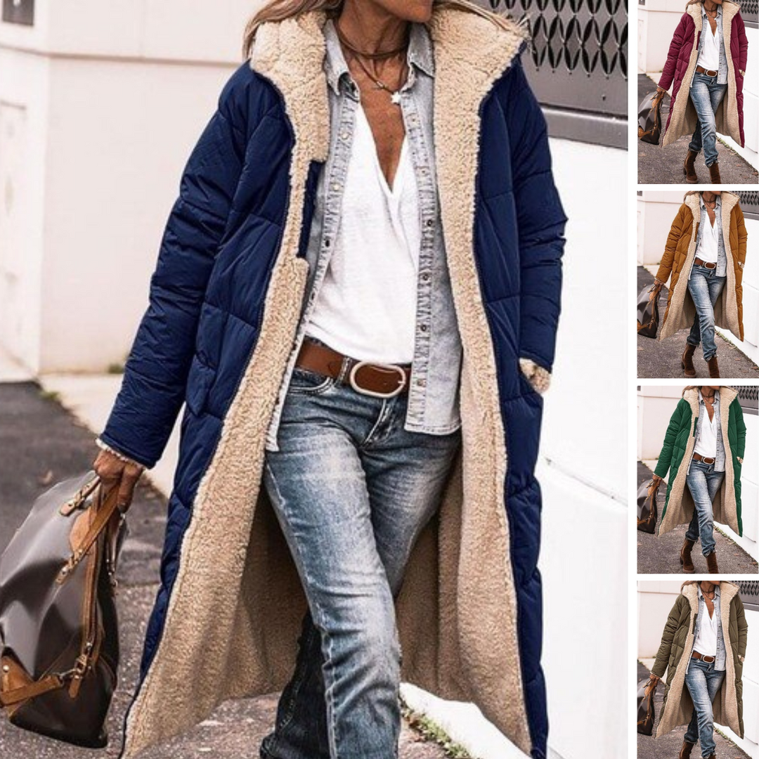 Nadine | Reversible Sherpa Lined Long Puffer Coat