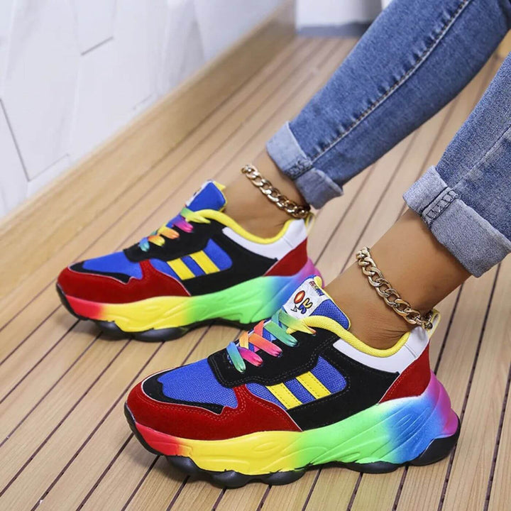 Kate | Colorblock Platform Sneakers Lace-Up