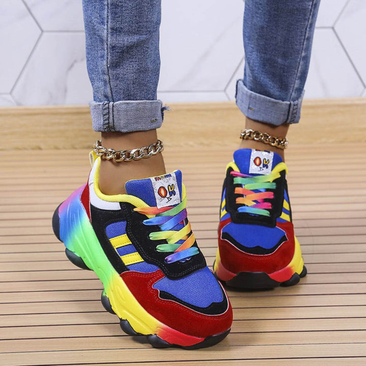 Kate | Colorblock Platform Sneakers Lace-Up