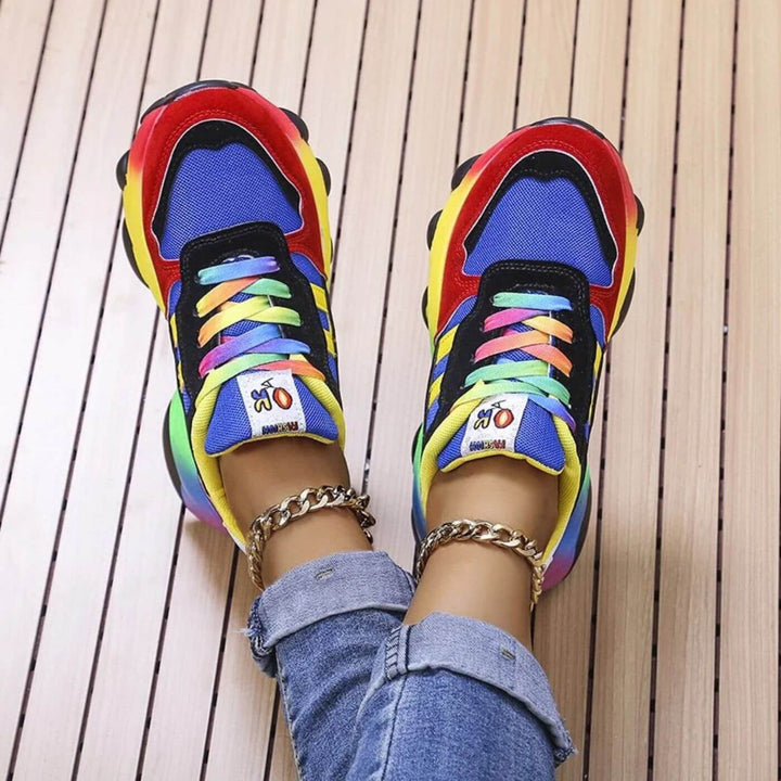 Kate | Colorblock Platform Sneakers Lace-Up