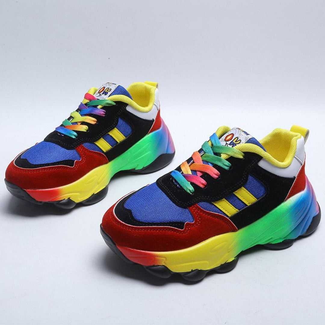 Kate | Colorblock Platform Sneakers Lace-Up