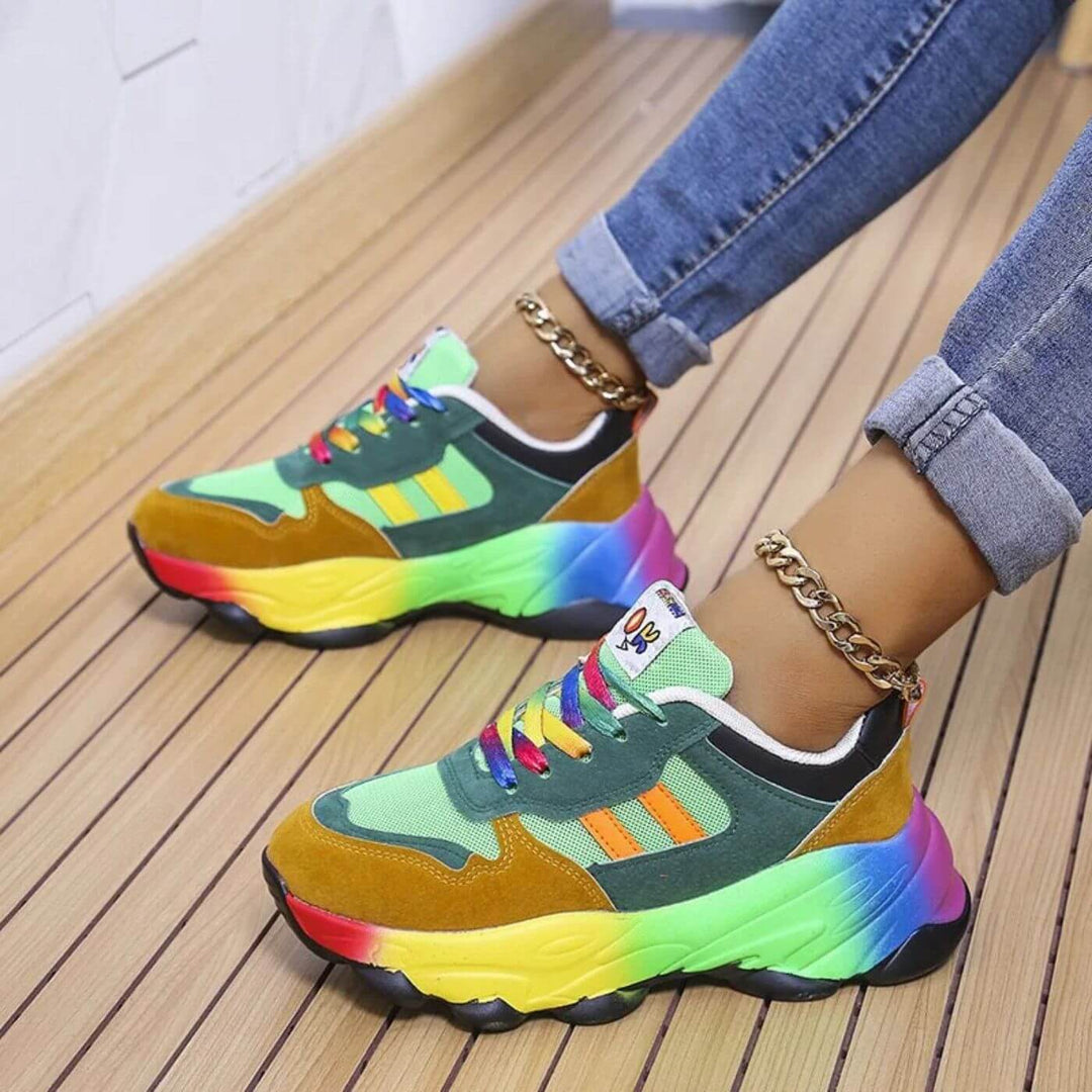 Kate | Colorblock Platform Sneakers Lace-Up