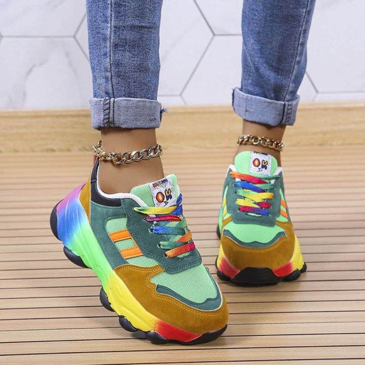 Kate | Colorblock Platform Sneakers Lace-Up