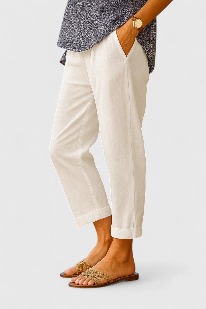 Melissa | Cropped Capri Pants with Side Pockets
