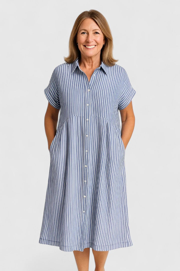 Romy | Striped Shirt Dress with Pockets