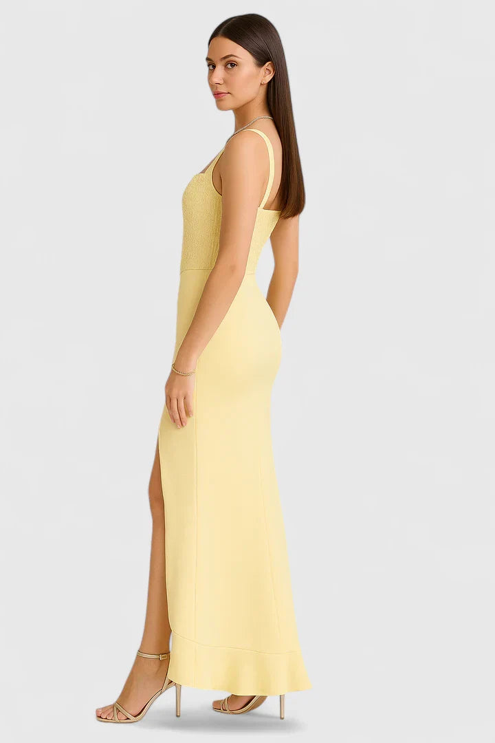 Ottilie | Sequin Bodice Ruffle Hem Maxi Dress