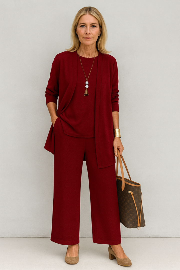 Arielle | Three-Piece Matching Set with Cardigan