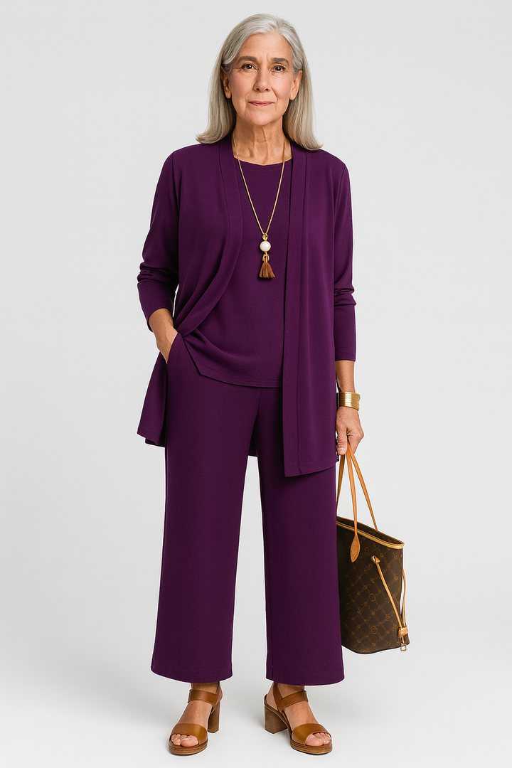 Arielle | Three-Piece Matching Set with Cardigan