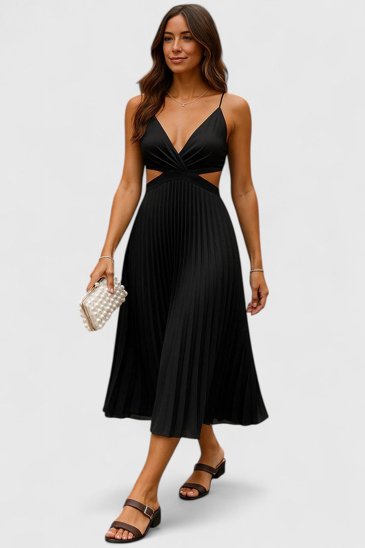 Paloma | Pleated V-Neck Empire Waist Dress