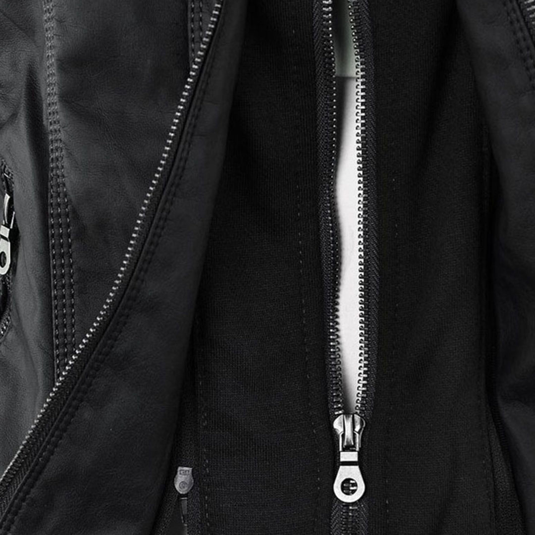 Winnie | Hooded Faux Leather Moto Jacket