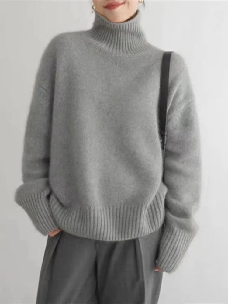 Alfreda | Oversized Turtleneck Sweater with Ribbed Cuffs