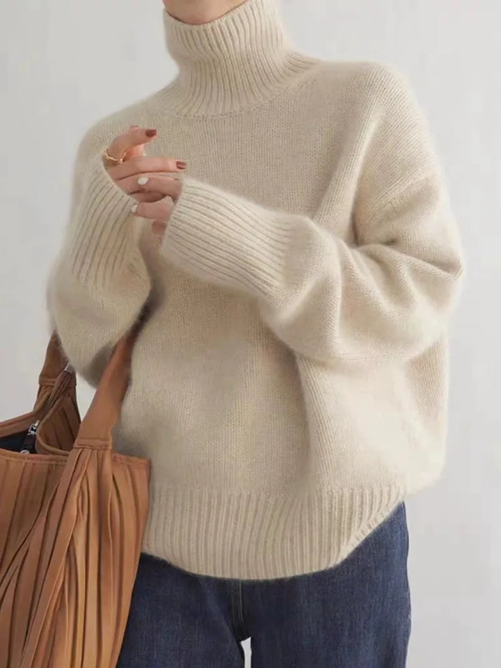 Alfreda | Oversized Turtleneck Sweater with Ribbed Cuffs