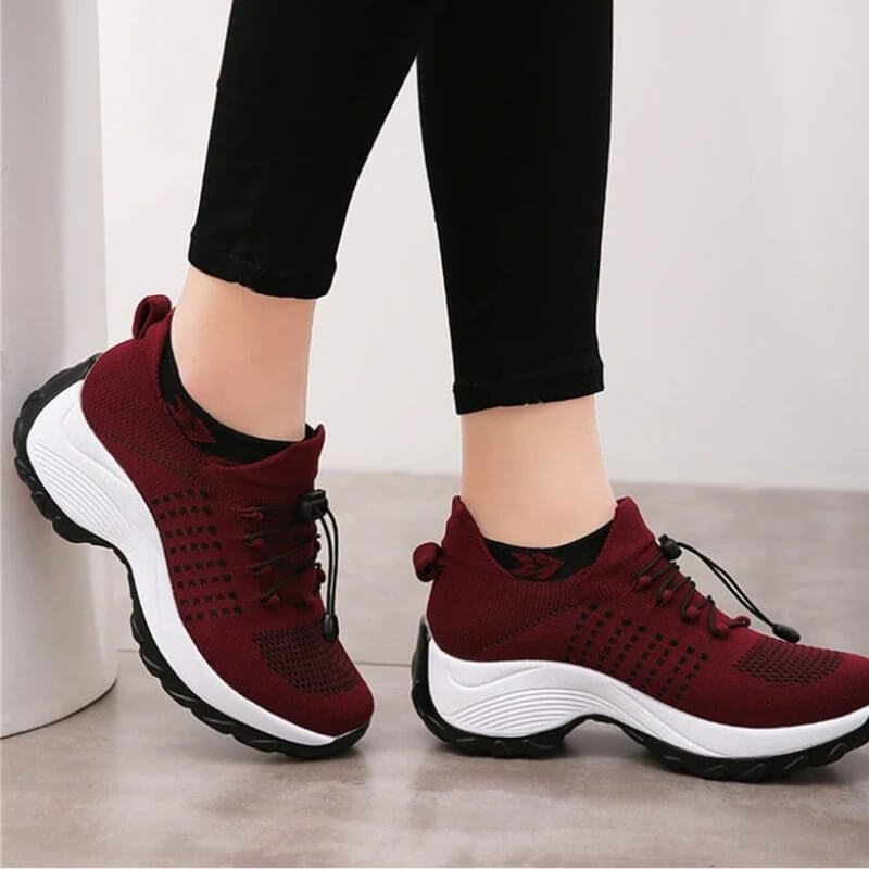 Oriana | Mesh Knit Platform Walking Shoes